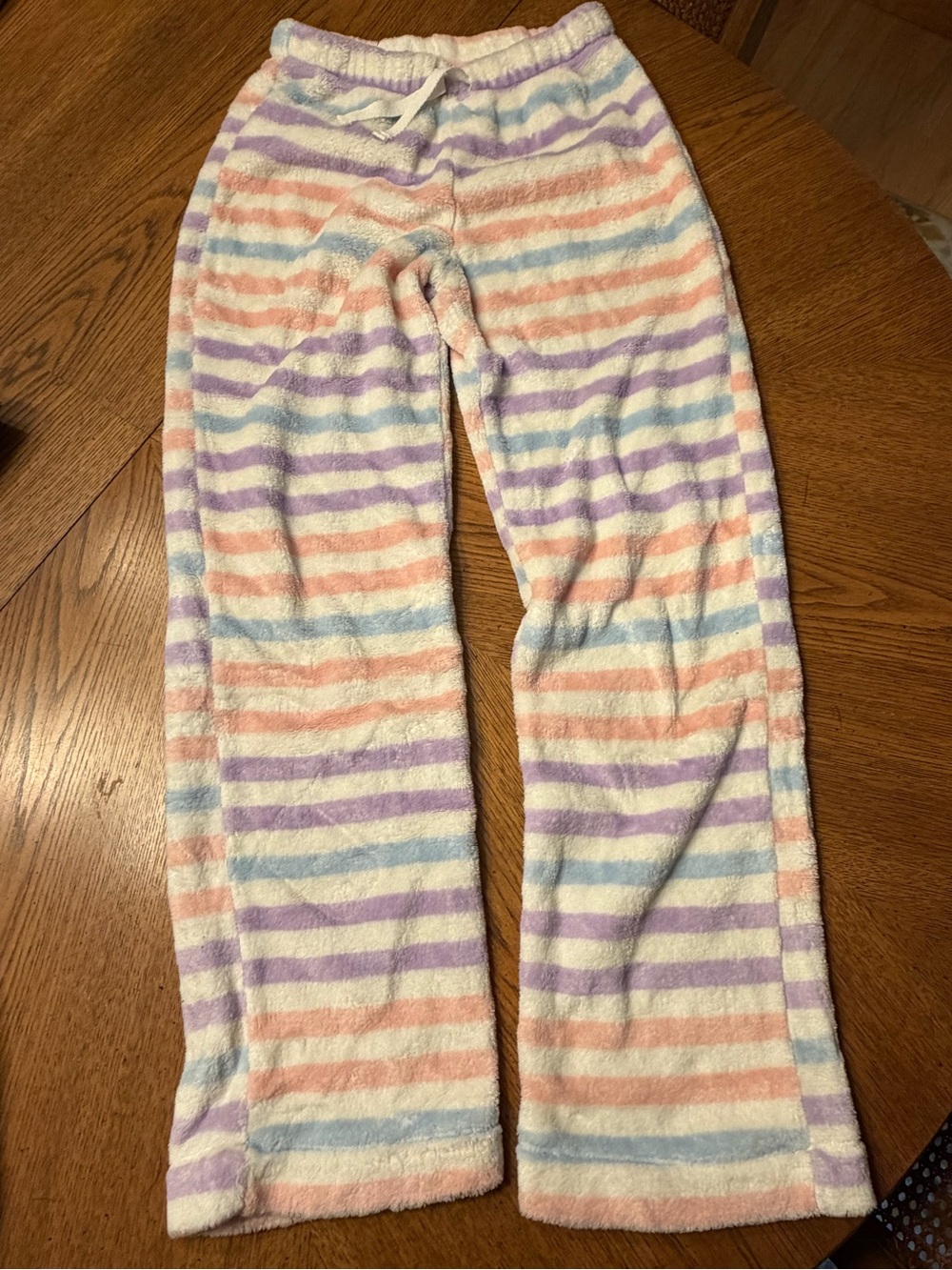 Tucker + Tate Pastel Stripe Plush Pajama Bottoms - Pink, Purple, Blue, Cream